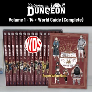 Delicious in Dungeon (Vol. 1-14 + Guida Mondiale) Manga Set Completo Fumetto Inglese - Foto 1 di 13