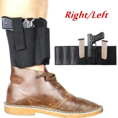 Concealed Carry Ankle Holster Right/Left Hand Gun Holster with 2 Magazine Pouch - Image 1 of 4