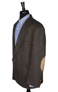 Mens Elbow Patch Tweed Multicolored Wool Sport Coat Blazer jacket 44R - Picture 1 of 14