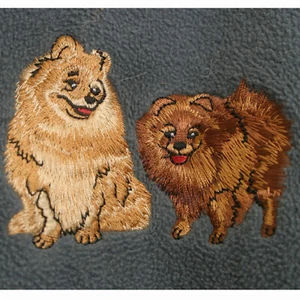 Unknown Brand Mens L Gray Sweatshirt with Pomeranian Embroidery - Picture 1 of 9