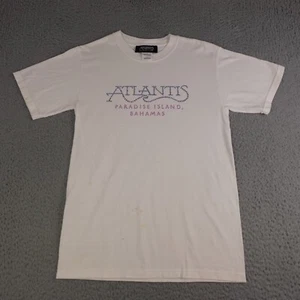 Vintage Atlantis Paradise Island Shirt Mens Small White Short Sleeve Bahamas - Picture 1 of 20