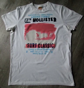 VTG HOLLISTER CALI SWELL RIDERS WHITE T SHIRT STITCHED  EMBROIDERED MENS SIZE XL - Picture 1 of 4