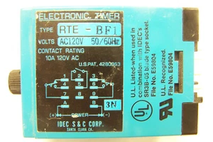 IDEC S & C Corp. RTE-BF1 Analog ELECTRONIC TIMER 10A 120VAC 50/60HZ Used - Picture 1 of 6