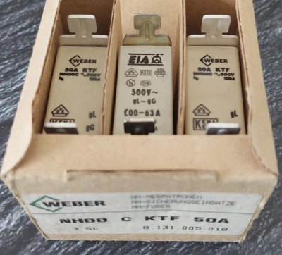 Weber - 3er Pack - NH00 C KTF 50A - Nh-Sicherungseinsätze - New - Image 1 of 4