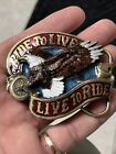 "Ride to Live to Ride" American Eagle Buckle Great American USA Buckle Co #1036