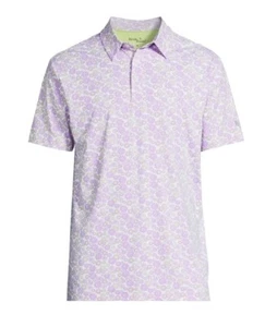 XL Easy Care/Comfort Stretch/UV Protection Lavander Floral Print Golf Polo #4806 - Picture 1 of 5