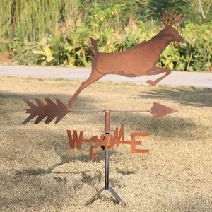Steel Deer Weathervane Weather Vane Outdoor Farm Barn Scene Garden Decor US - Picture 1 of 12