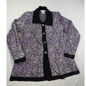 Exklusiv Misook Damen L Mehrfarbig Langarm Knopfleiste Pullover Luxus - Bild 1 von 8