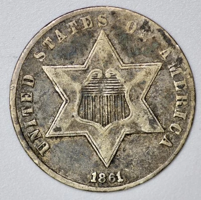 1861 Three Cent Silver 3cS - Image 1 of 3