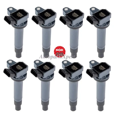 90919-02249 8 pcs OEM NGK Ignition Coil For Toyota 4Runner 2003-2009 4.7L U5065 - Image 1 of 4