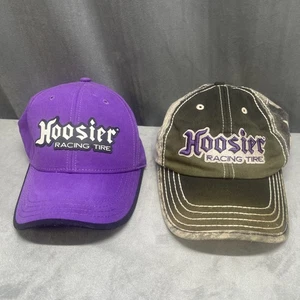 Menge 2 Hoosier Racing Reifen Hüte lila Mütze Gummi Logo & Camouflage mit erhöhtem Logo - Bild 1 von 24