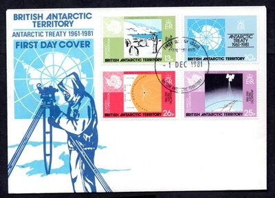 Territorio Antártico Británico - 1981 Tratado Antártico Primer Día Cubierta Foto 1 de 2
