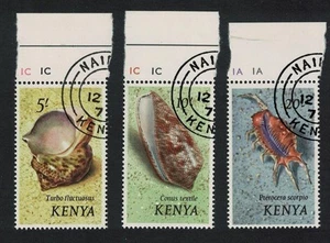 Shells 5Sh 10Sh and 20Sh Top margins Kenya 1971 CTO SG#50-52 - Picture 1 of 1