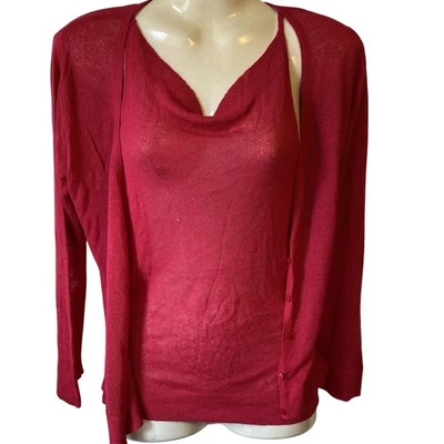 Cárdigan y camiseta sin mangas vintage Y2K Guess para mujer S/M tejido preppy trabajo academia viaje Foto 1 de 4