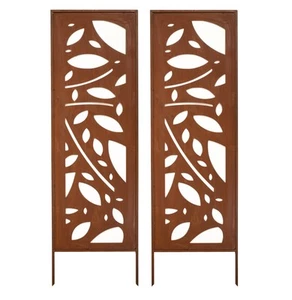 Sichtschutz Metall 2x 160 cm x 50 cm - Edelrost Rostoptik Sichtschutz für Garten - Bild 1 von 5