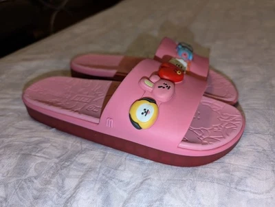 BTS BT21 Water Resistant Next Gen Beach Slide Sandal MELISSA Sz 9  / 40  Pink - Image 1 of 4