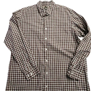 Duluth Trading Co. Plaid Red Button Down Shirt Long Sleeve Mens Large Tall - Picture 1 of 10