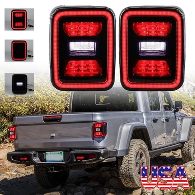 适用于吉普角斗士 JT 2020 - 2022 刹车灯转向信号烟熏 LED 尾灯 — 第 1/4 张图片