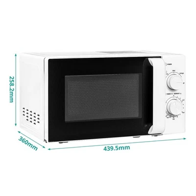 Smad Microonde Meccanico 20L 700W, Scongelamento Peso e Tempo, Vetro Nero, 230V - Immagine 1 di 4