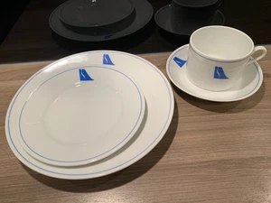 Set: Somali Airlines, Air Somalia, Bordgeschirr 4-teilig, Porzellan Tasse Teller - Bild 1 von 11