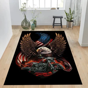Motorcycle Rug, Motorcycle Fan, Motorcycle Rider Rug, Motorcycle Themed Rug, Mot - Picture 1 of 8