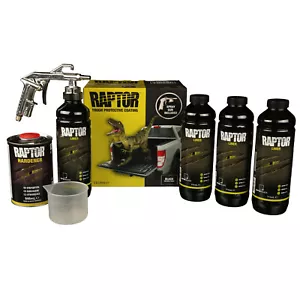 U-POL RAPTOR Transport Surfaces Vehicle Coating Set Black + GUN1 Gun - Picture 1 of 9