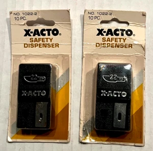 Vtg X-Acto No. 1022-2 Safety Dispenser Blades - 10 PC Lot of 2 NOS - Picture 1 of 7