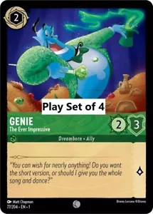 Genie - The Ever Impressive 77/204. Lorcana The First Chapter❇️Play set of 4❇️ - Foto 1 di 1