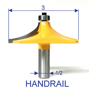 1 pc 1/2" Shank 3" Cutting Diameter Handrail, Table Edge Router Bit - Picture 1 of 12