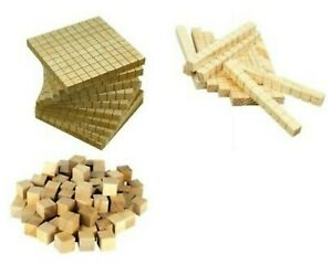 MAB Base Ten Maths Blocks Hundreds Tens Units  Wood