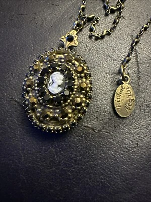 Collar Michal Negrin con Medallón Foto Cristales Retro Foto 1 de 4