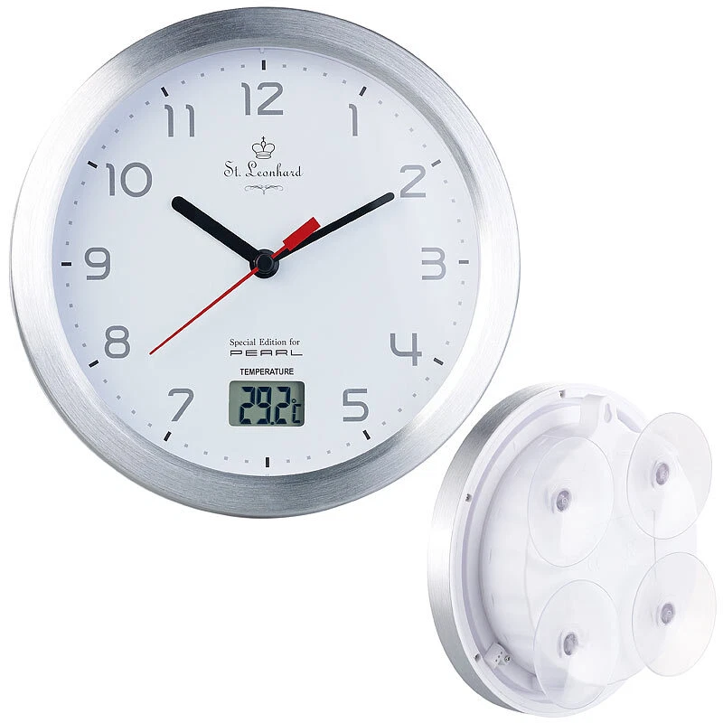 ATLANTA Wanduhr Mit Thermometer & Hygrometer – Ø 40 Cm, Für Innen & Außen, Braun