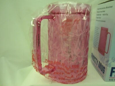 Frosty Mug with Super-Cold Gel 16 oz Freezer Beer Mug PINK A31 NEWIN BOX - Image 1 of 4
