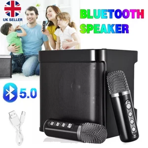 Bluetooth Speaker With 2 Wireless Microphones Set Portable Pa System RGB Speaker - Picture 1 of 14