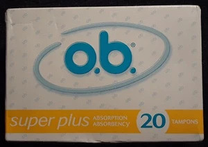 Vintage 2000 O.B. Super Plus Tampons - Sealed Box 20 - Vintage Feminine Hygiene - Picture 1 of 3