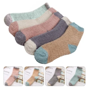 5 Pairs Holiday Fuzzy Socks Girls Christmas Socks Female Warm Socks - Picture 1 of 12