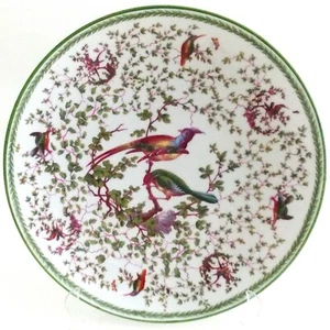 ANTIGUO PLATO PÁJARO CHELSEA PINTADO A MANO 11 5/8" REDONDO PUCE VERDE AMARILLO AZUL  - Imagen 1 de 9