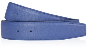 100% Quality Light Blue Black H Belt 40 Reversible Leather Strap w/o Buckle Man - Picture 1 of 32