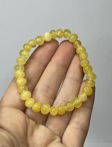 GENUINE Natural BALTIC AMBER Stone Bracelet.YELLOW Amber Beads Bracelet. - Picture 1 of 11