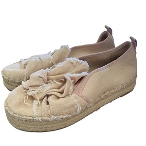 Sam Edelman Esperdrilles Cabrera Heavy Woven Canvas Platform 8.5 Pink Cottage - Picture 1 of 12