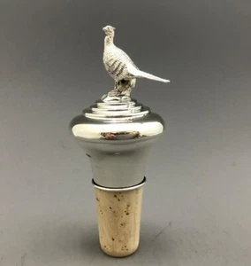 Silver Pheasant Bottle Stopper- Fully Hallmarked Sterling Silver - Picture 1 of 4
