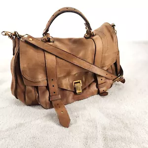 Proenza Schouler Leather Satchel Bag Brown Crossbody Shoulder Tote Designer - Picture 1 of 18