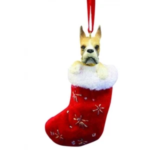 Boxer Cropped Hund Santa's Little Pals Strumpf Weihnachtsschmuck - Bild 1 von 1