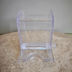 Vintage Oval Top Restaurant Style Rectangular Clear Plastic Toothpick Dispenser - Picture 1 of 9