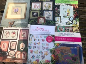 6 Cross Stitch Booklets Floral ABC, Garden Flowers, Spring, Wild, Lilac, Charts - Picture 1 of 14