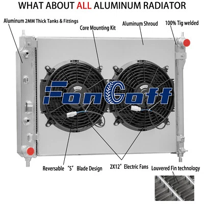 3 Row Radiator+Shroud Fan Fit 2008-15 Chevy Captiva Sport/ Saturn Vue 08-10 3.6L Foto 1 de 4