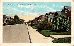 AK Residence Street Hammond Indiana White Border gestempelt 1924 - Bild 1 von 2