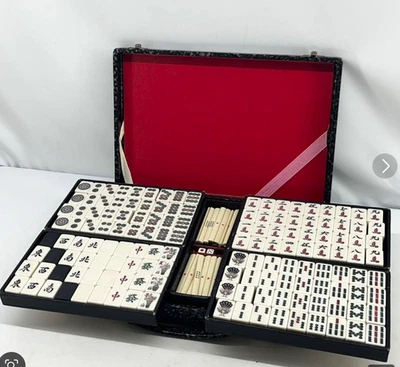 Mahjong Set Mahjong Tile No Missing Pieces, Comes With Case Used From Japan - Image 1 of 4