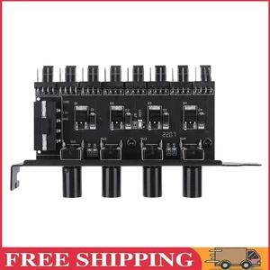 PC Chassis Fan Hub 4 Pin Adapter PWM Hub Speed Controller 8 Channel 4 Knob - Afbeelding 1 van 10