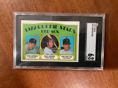 Tarjeta de béisbol 1972 Topps estrellas novatas, Medias Rojas de Boston, Fisk, Cooper SGC 6 Foto 1 de 2